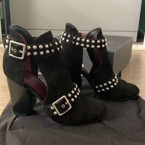 Marc Jacobs Black Studded Ankle Boots